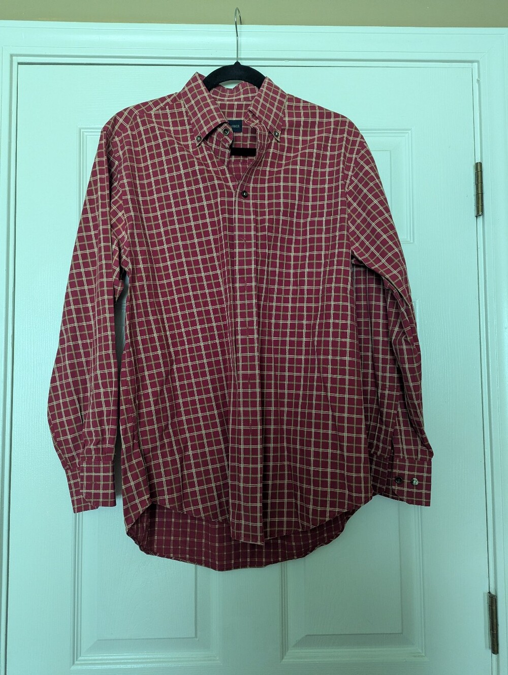 Scott Barber Men's Red Plaid Button-Down Shirt